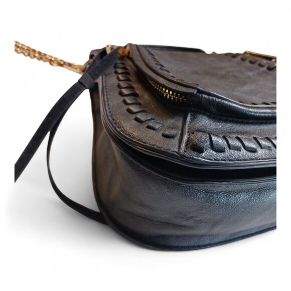 Urban Expressions Khloe Vegan Leather Saddlebag Crossbody – Whipstitch Detail - Picture 8 of 16